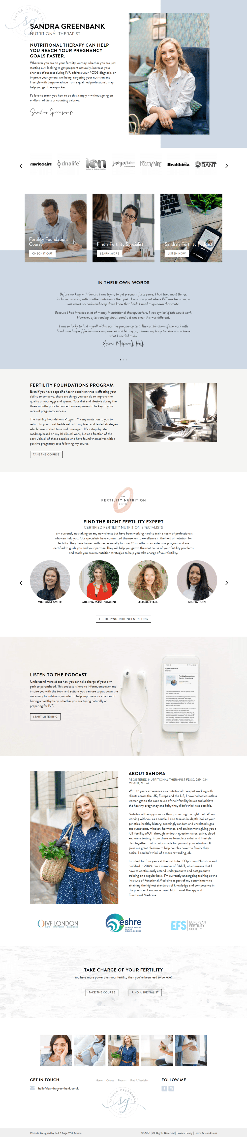 Sandra Greenbank | Custom Website Design | Salt + Sage Web Studio ...